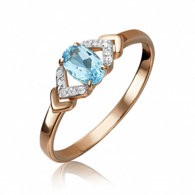 Золотое кольцо Platina 01-1291-00-284-1110-46 с топазом и цирконием 01-1291-00-284-1110-46 фото