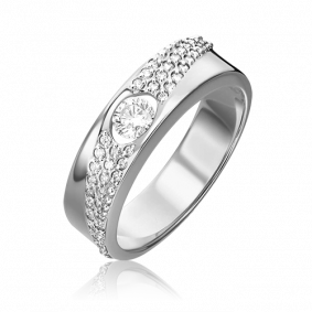 Кольцо из белого золота Platina 01-1298-00-101-1120-30 с бриллиантом 01-1298-00-101-1120-30 фото