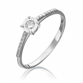 Кольцо из белого золота Platina 01-1394-00-101-1120-30 с бриллиантом 01-1394-00-101-1120-30 фото