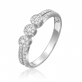 Кольцо из белого золота Platina 01-1414-00-101-1120-30 с бриллиантом 01-1414-00-101-1120-30 фото