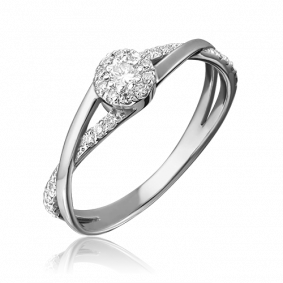 Кольцо из белого золота Platina 01-1416-00-101-1120-30 с бриллиантом 01-1416-00-101-1120-30 фото