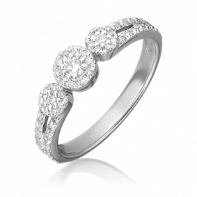 Кольцо из белого золота Platina 01-1418-00-101-1120-30 с бриллиантом 01-1418-00-101-1120-30 фото