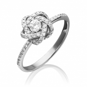 Кольцо из белого золота Platina 01-1436-00-101-1120-30 с бриллиантом 01-1436-00-101-1120-30 фото