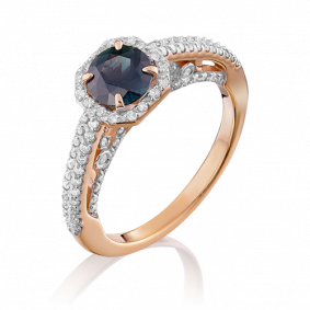 Золотое кольцо Platina 01-1441-00-105-1110-30 с бриллиантом и сапфиром 01-1441-00-105-1110-30 фото