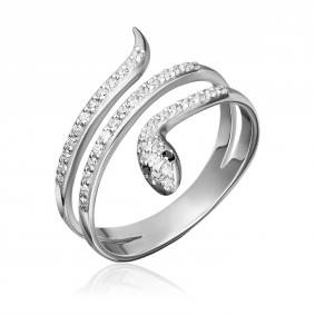 Серебряное кольцо Символ года Змея Platina с фианитом 01-1445-00-403-0200 01-1445-00-403-0200 фото
