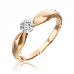 Кольцо из комбинированного золота Platina 01-1493-00-101-1111-30 с бриллиантом 01-1493-00-101-1111-30 фото