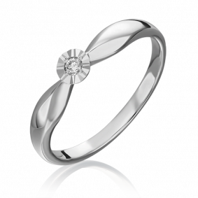 Кольцо из белого золота Platina 01-1493-00-101-1120-30 с бриллиантом 01-1493-00-101-1120-30 фото