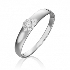 Кольцо из белого золота Platina 01-1495-00-101-1120-30 с бриллиантом 01-1495-00-101-1120-30 фото