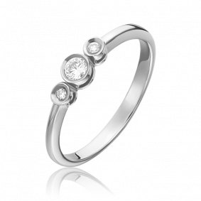 Кольцо из белого золота Platina 01-1497-00-101-1120-30 с бриллиантом 01-1497-00-101-1120-30 фото