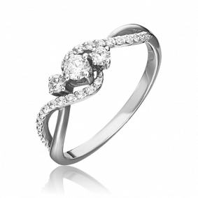 Кольцо из белого золота Platina 01-1499-00-101-1120-30 с бриллиантом 01-1499-00-101-1120-30 фото