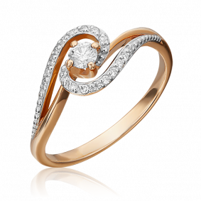 Золотое кольцо Platina 01-1500-00-101-1110-30 с бриллиантом 01-1500-00-101-1110-30 фото