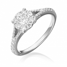 Кольцо из белого золота Platina 01-1502-00-101-1120-30 с бриллиантом 01-1502-00-101-1120-30 фото