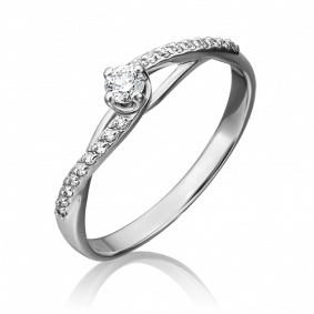 Кольцо из белого золота Platina 01-1503-00-101-1120-30 с бриллиантом 01-1503-00-101-1120-30 фото