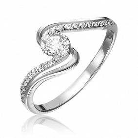 Кольцо из белого золота Platina 01-1505-00-101-1120-30 с бриллиантом 01-1505-00-101-1120-30 фото