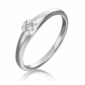 Кольцо из белого золота Platina 01-1510-00-101-1120-30 с бриллиантом 01-1510-00-101-1120-30 фото