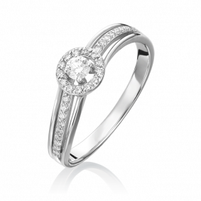 Кольцо из белого золота Platina 01-1518-00-101-1120-30 с бриллиантом 01-1518-00-101-1120-30 фото