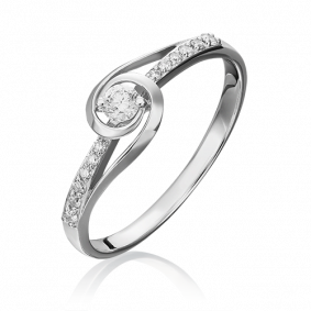 Кольцо из белого золота Platina 01-1524-00-101-1120-30 с бриллиантом 01-1524-00-101-1120-30 фото