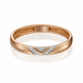 Золотое обручальное кольцо Platina с бриллиантом 01-1528-00-101-1110-30 01-1528-00-101-1110-30 фото