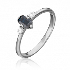Кольцо из белого золота Platina 01-1532-00-105-1120-30 с бриллиантом и сапфиром 01-1532-00-105-1120-30 фото