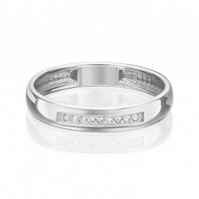 Обручальное кольцо из белого золота Platina с бриллиантом 01-1542-00-101-1120-30 01-1542-00-101-1120-30 фото