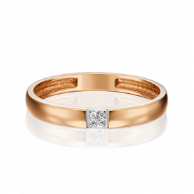 Золотое обручальное кольцо Platina с бриллиантом 01-1543-00-101-1110-30 01-1543-00-101-1110-30 фото