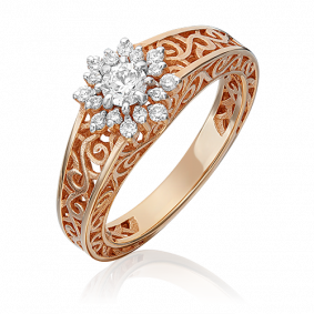 Золотое кольцо Platina 01-1553-00-101-1110-30 с бриллиантом 01-1553-00-101-1110-30 фото