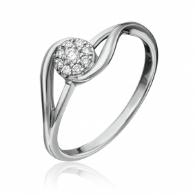 Кольцо из белого золота Platina 01-1557-00-101-1120-30 с бриллиантом 01-1557-00-101-1120-30 фото