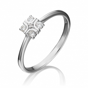 Кольцо из белого золота Platina 01-1559-00-101-1120-30 с бриллиантом 01-1559-00-101-1120-30 фото