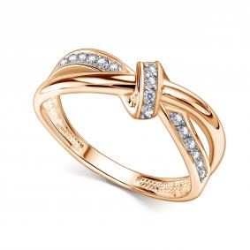 Кольцо из золочёного серебра АЛЬКОР 01-1561/00КЦ-60 с фианитом 01-1561/00КЦ-60 фото