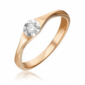 Золотое кольцо Platina 01-1562-00-101-1110-30 с бриллиантом 01-1562-00-101-1110-30 фото