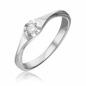 Кольцо из белого золота Platina 01-1562-00-101-1120-30 с бриллиантом 01-1562-00-101-1120-30 фото