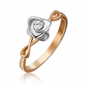 Кольцо из комбинированного золота Platina 01-1564-00-101-1111-30 с бриллиантом 01-1564-00-101-1111-30 фото