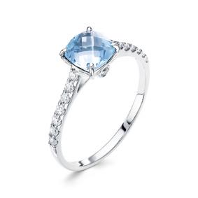 Серебряное кольцо АЛЬКОР 01-1575/00ТБ-00 с топазом и фианитом 01-1575/00ТБ-00 фото