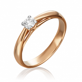 Золотое кольцо Platina 01-1586-00-101-1110-30 с бриллиантом 01-1586-00-101-1110-30 фото