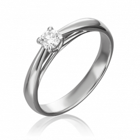 Кольцо из белого золота Platina 01-1586-00-101-1120-30 с бриллиантом 01-1586-00-101-1120-30 фото
