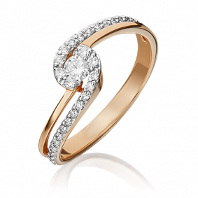 Золотое кольцо Platina 01-1588-00-101-1110-30 с бриллиантом 01-1588-00-101-1110-30 фото