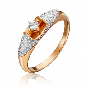 Золотое кольцо Platina 01-1589-00-101-1110-30 с бриллиантом 01-1589-00-101-1110-30 фото