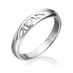 Кольцо из белого золота Platina 01-1593-00-101-1120-30 с бриллиантом 01-1593-00-101-1120-30 фото