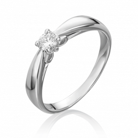 Кольцо из белого золота Platina 01-1594-00-101-1120-30 с бриллиантом 01-1594-00-101-1120-30 фото