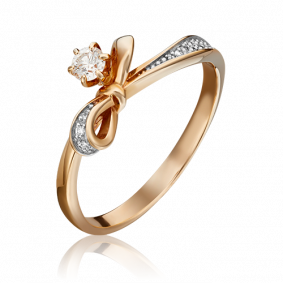 Золотое кольцо Platina 01-1598-00-101-1110-30 с бриллиантом 01-1598-00-101-1110-30 фото