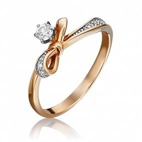 Кольцо из комбинированного золота Platina 01-1598-00-101-1111-30 с бриллиантом 01-1598-00-101-1111-30 фото