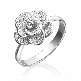 Кольцо из белого золота Platina 01-1601-00-101-1120-30 с бриллиантом 01-1601-00-101-1120-30 фото