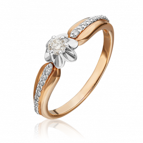 Кольцо из комбинированного золота Platina 01-1605-00-101-1111-30 с бриллиантом 01-1605-00-101-1111-30 фото