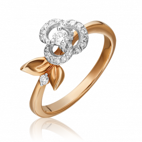 Кольцо из комбинированного золота Platina 01-1612-00-101-1111-30 с бриллиантом 01-1612-00-101-1111-30 фото