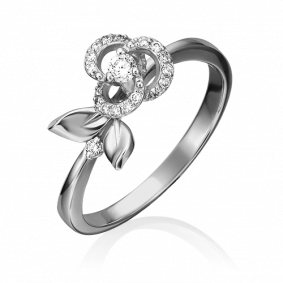 Кольцо из белого золота Platina 01-1612-00-101-1120-30 с бриллиантом 01-1612-00-101-1120-30 фото