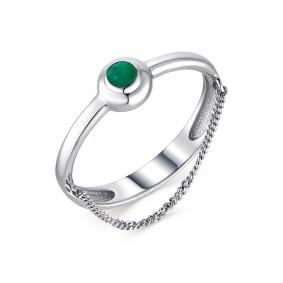 Серебряное кольцо АЛЬКОР 01-1659/00АГ-00 с агатом 01-1659/00АГ-00 фото