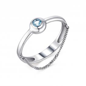 Серебряное кольцо АЛЬКОР 01-1659/00ТБ-00 с топазом 01-1659/00ТБ-00 фото
