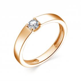 Серебряное кольцо АЛЬКОР 01-1722/00КЦ-06 с фианитом 01-1722/00КЦ-06 фото
