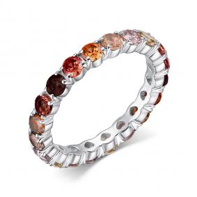 Серебряное кольцо АЛЬКОР 01-1766/00ГР-00 с фианитом и гранатом 01-1766/00ГР-00 фото
