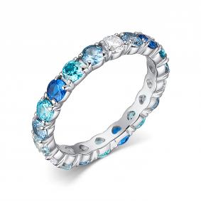 Серебряное кольцо АЛЬКОР 01-1766/00ТБ-00 с топазом и фианитом 01-1766/00ТБ-00 фото